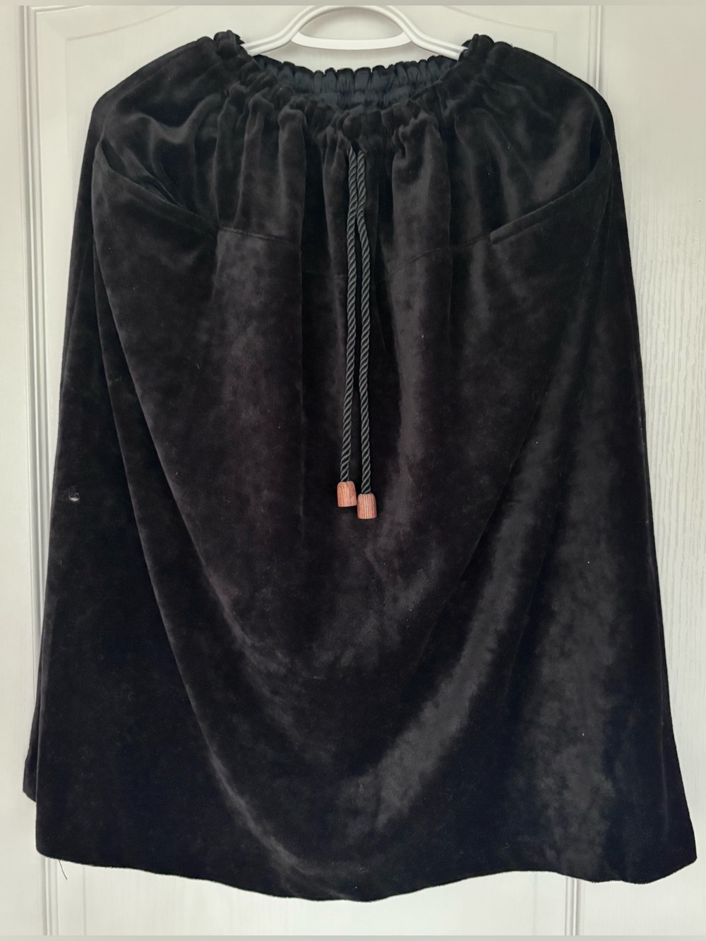 Vintage Black A-Line Skirt with Drawstring